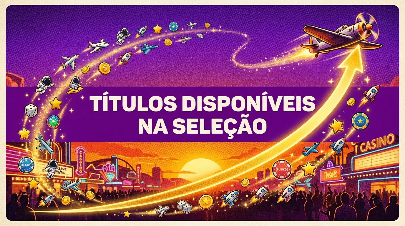 Variedade de ícones de crash games em uma curva ascendente vibrante