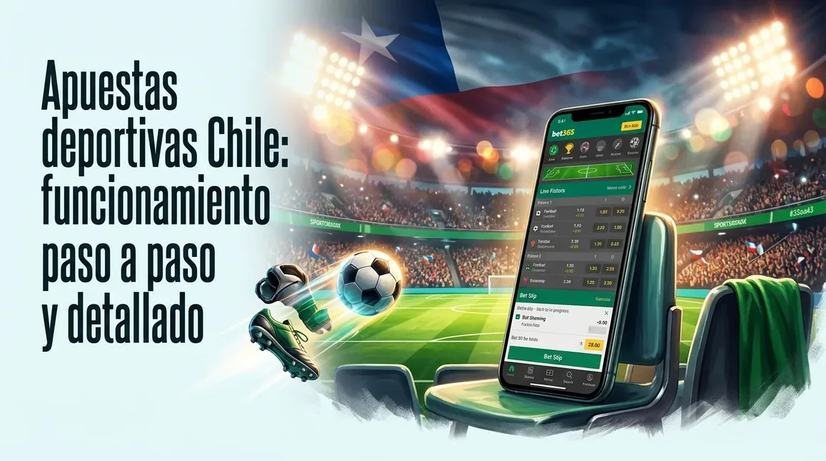 Estadio de fútbol chileno con opciones de apuestas deportivas en móvil.