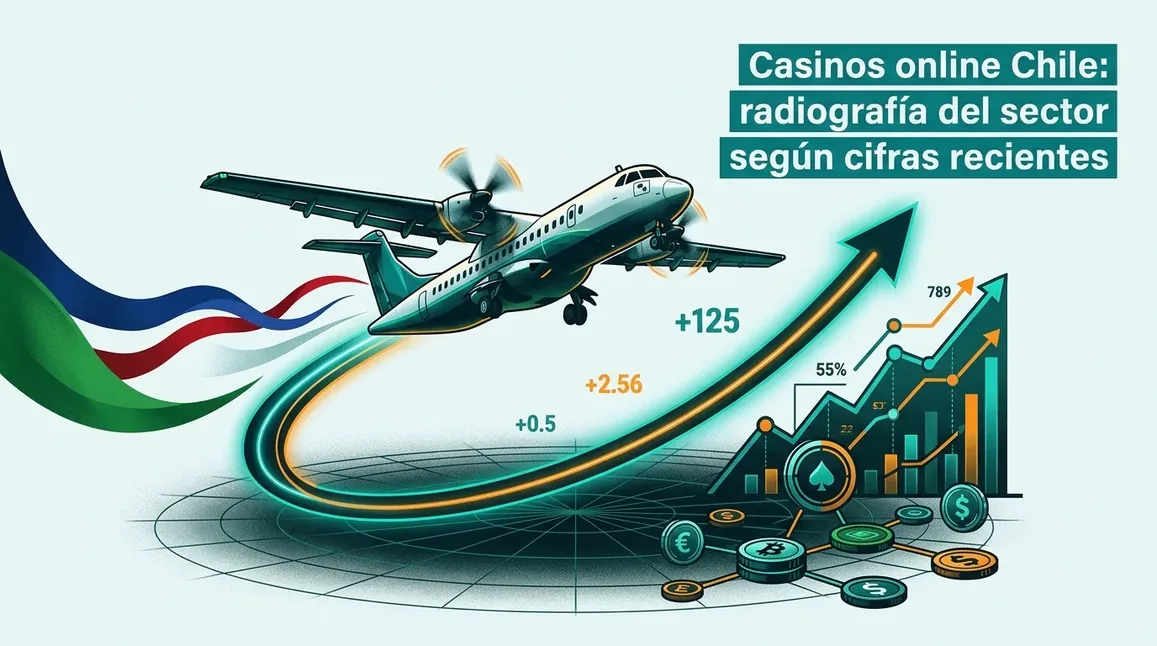 Infografía de crecimiento del sector de casinos en línea en Chile.